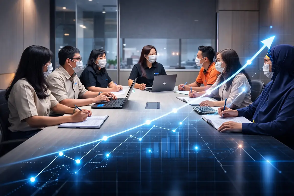 Team meeting during the COVID-19 pandemic