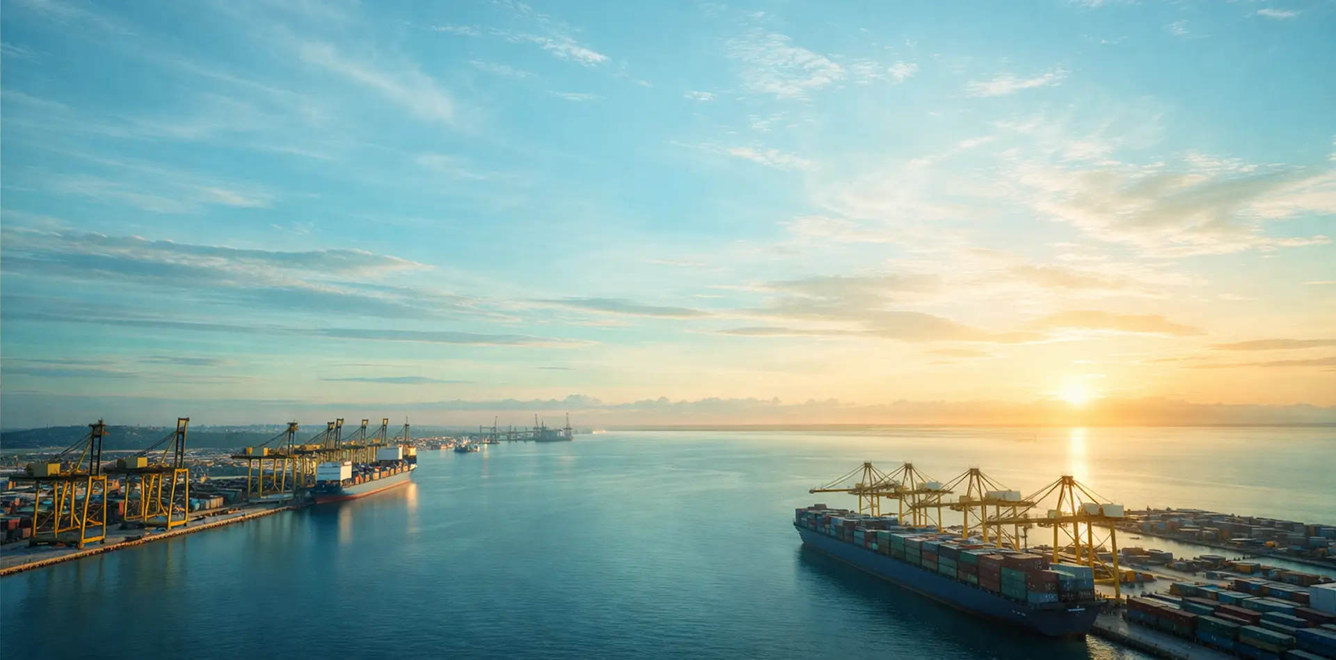 集装箱船物流服务横幅